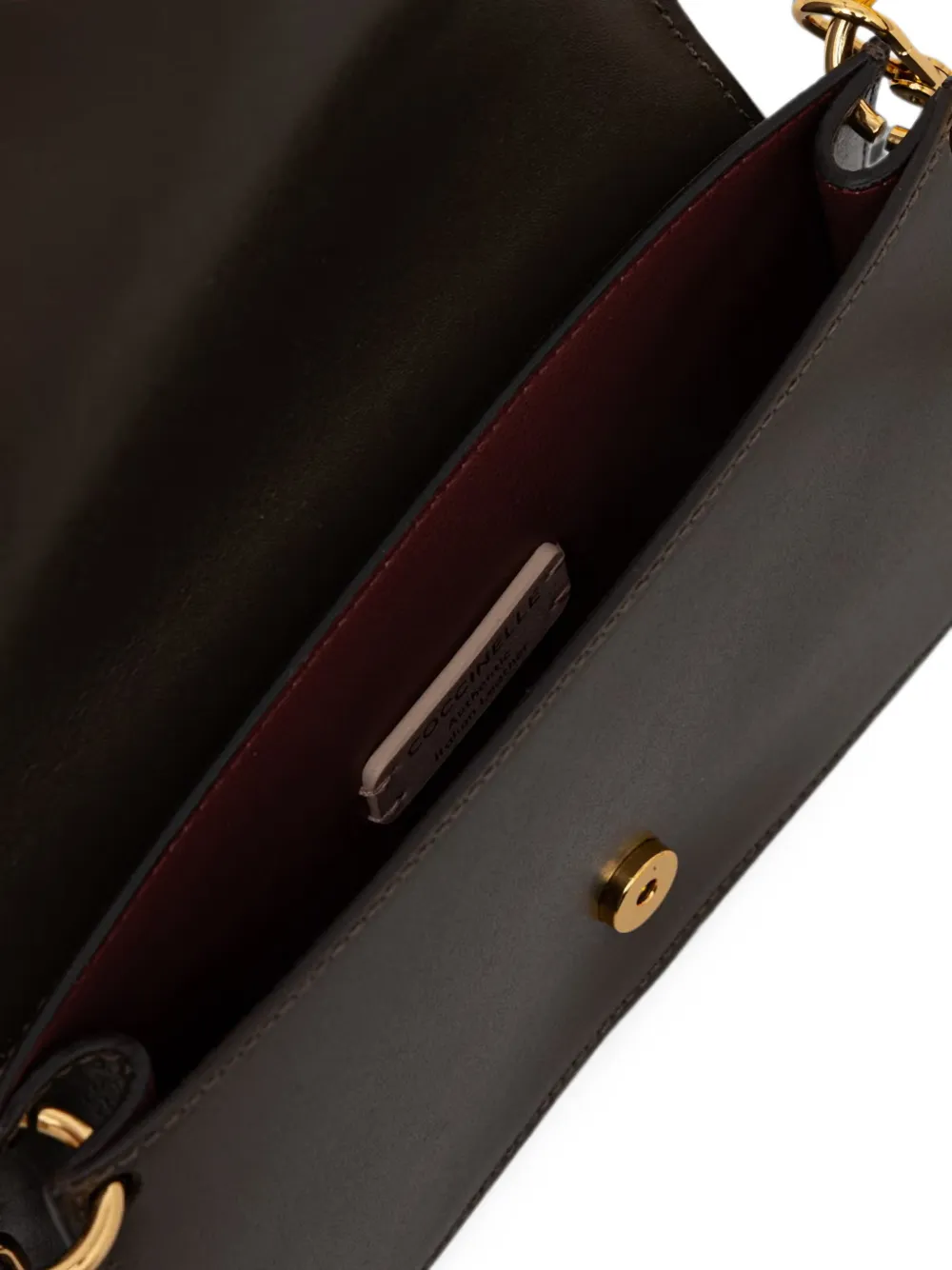 Coccinelle C-me schoudertas met logo-plakkaat Bruin