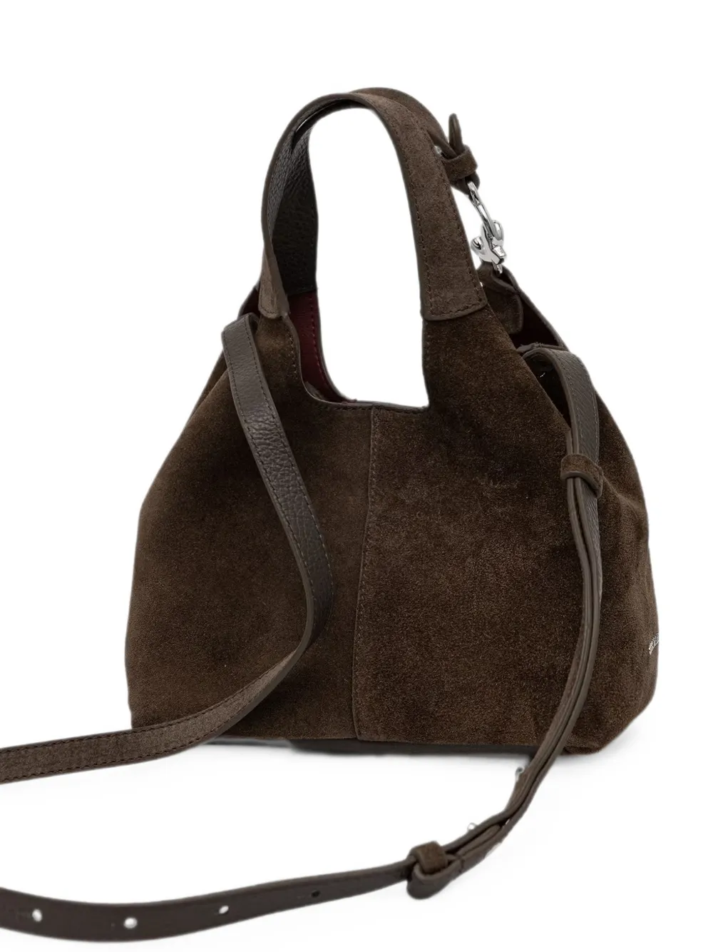 Coccinelle Suède shopper met logoplakkaat Bruin