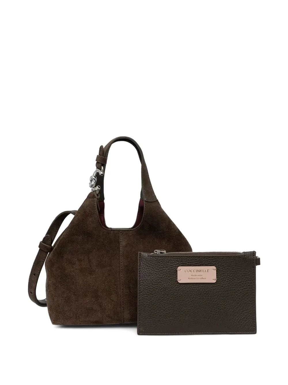 Coccinelle suede logo-plaque tote bag · OS