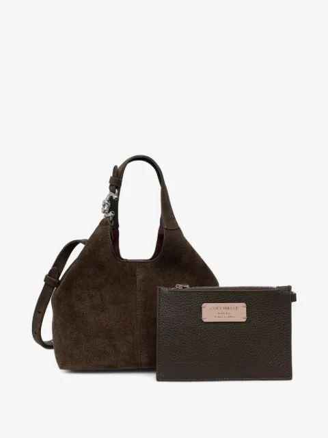 Coccinelle suede logo-plaque tote bag