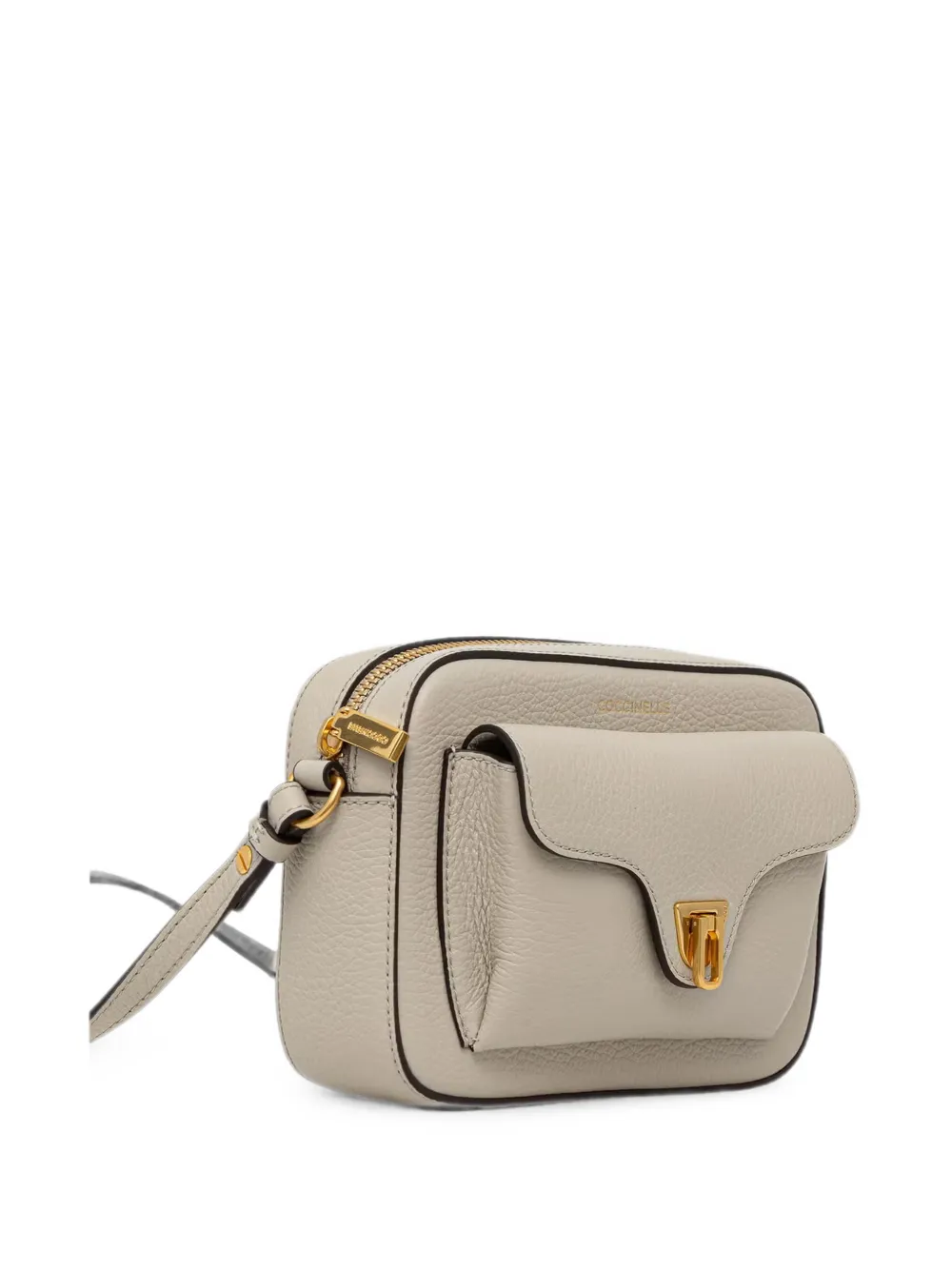 Coccinelle Beat kleine leren schoudertas Beige