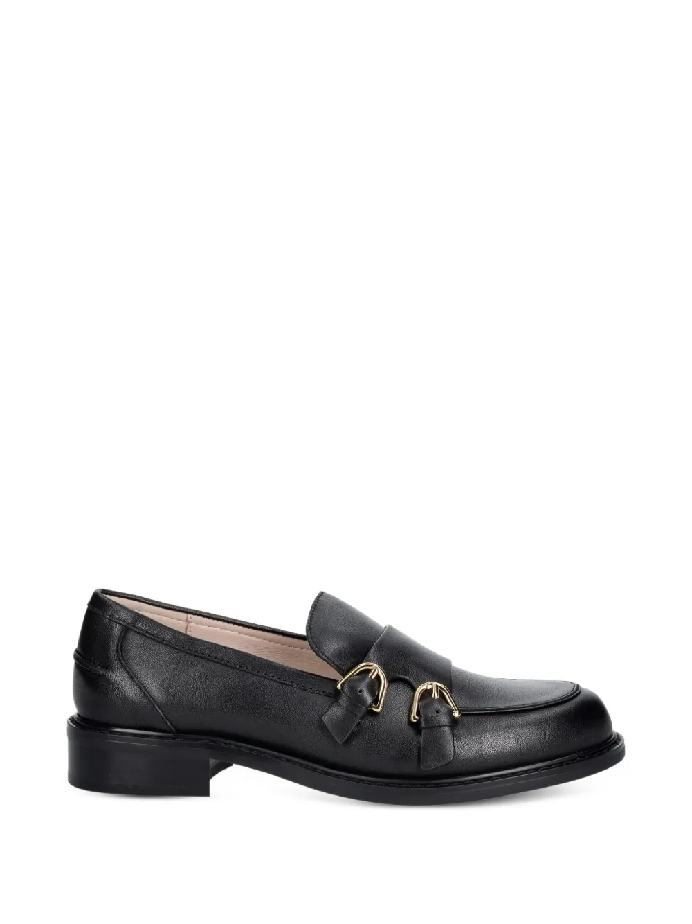 Coccinelle double-buckle leather loafers - Nero
