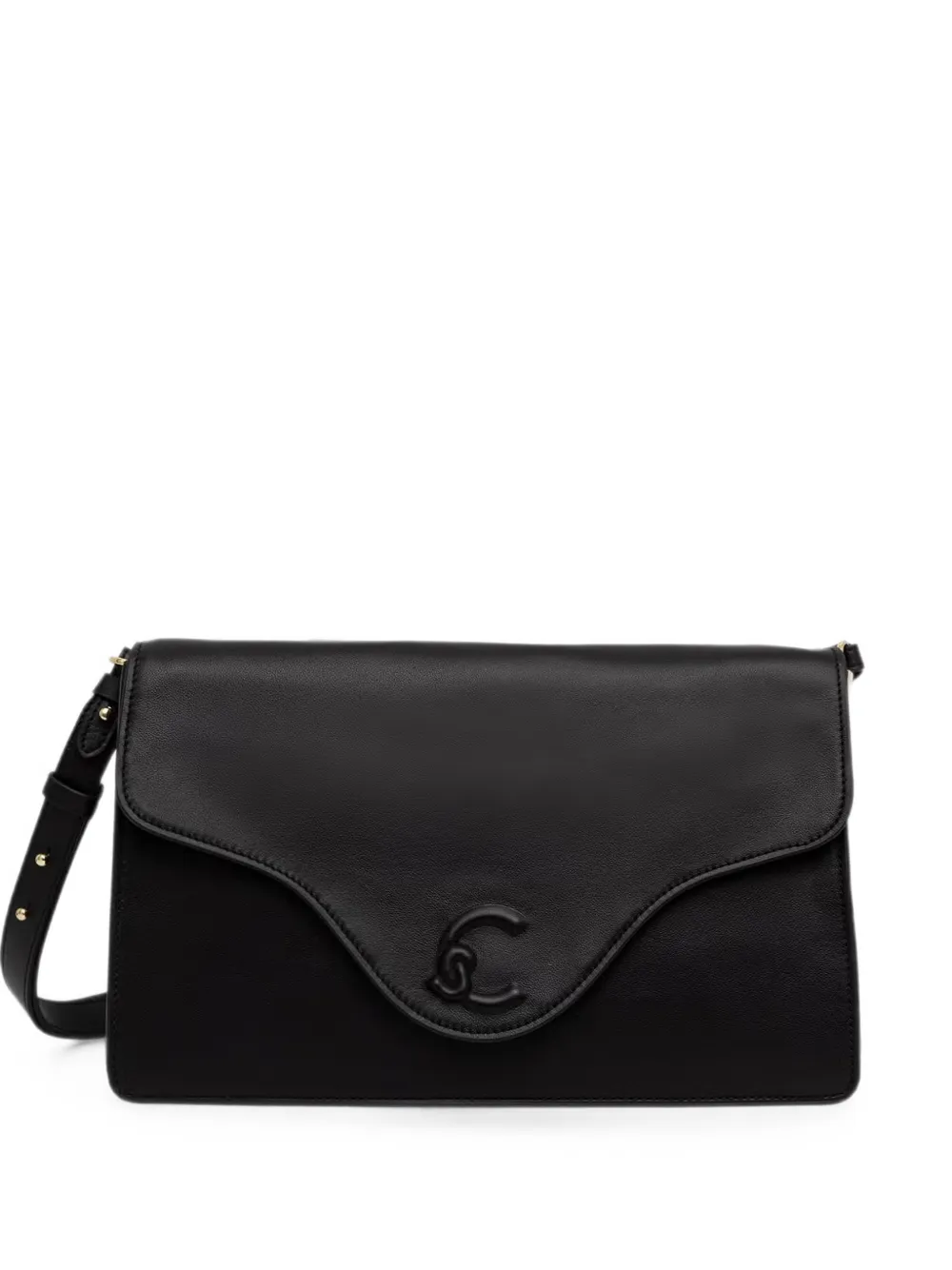 Coccinelle logo-embossed leather tote bag - Black