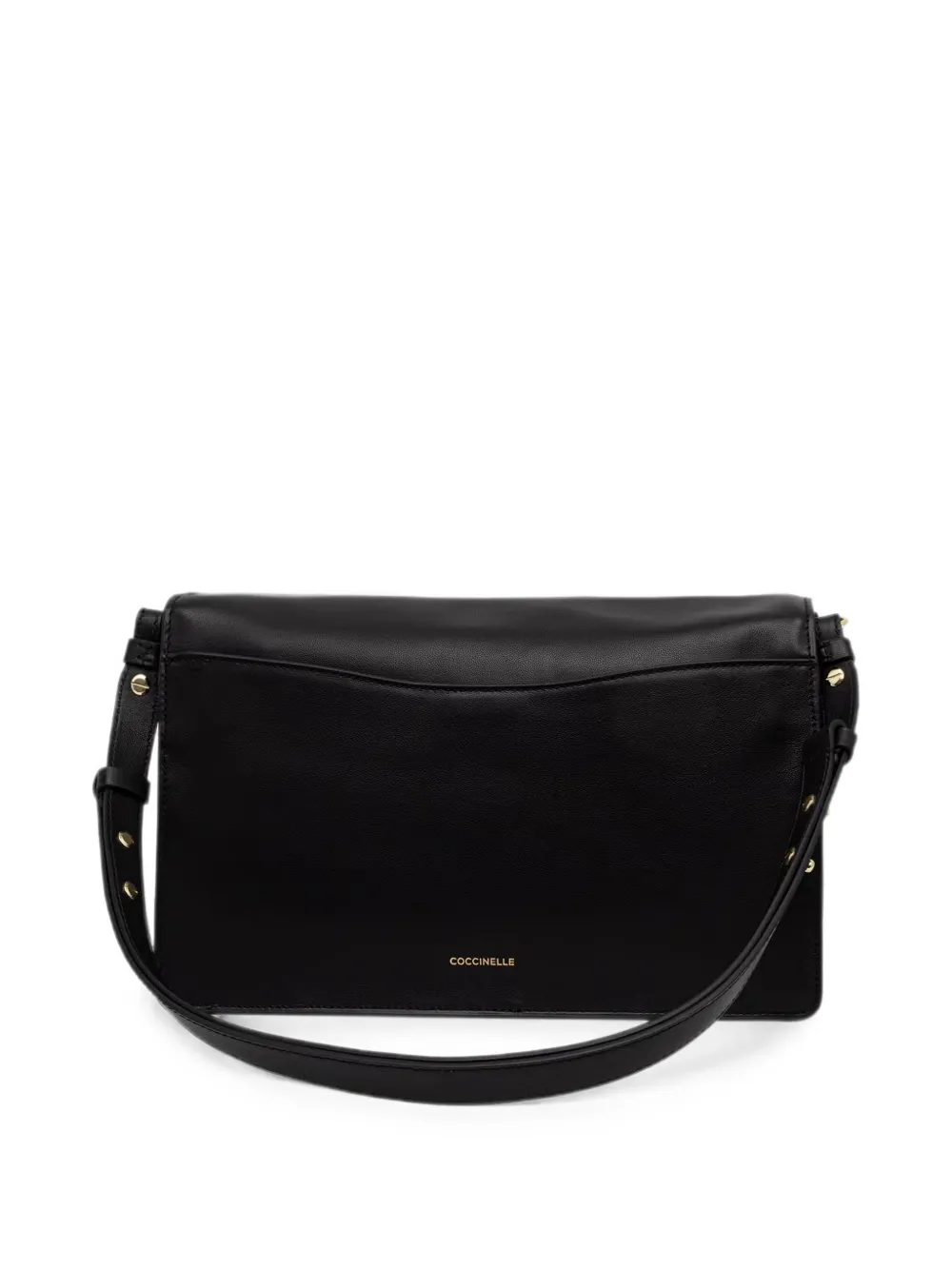 Coccinelle Leren shopper met logo-reliëf Zwart