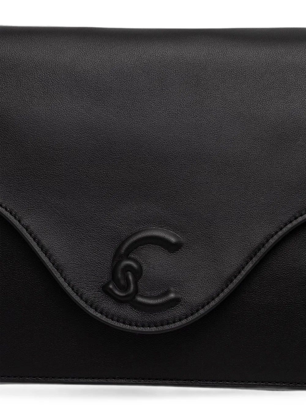 Coccinelle Leren shopper met logo-reliëf Zwart