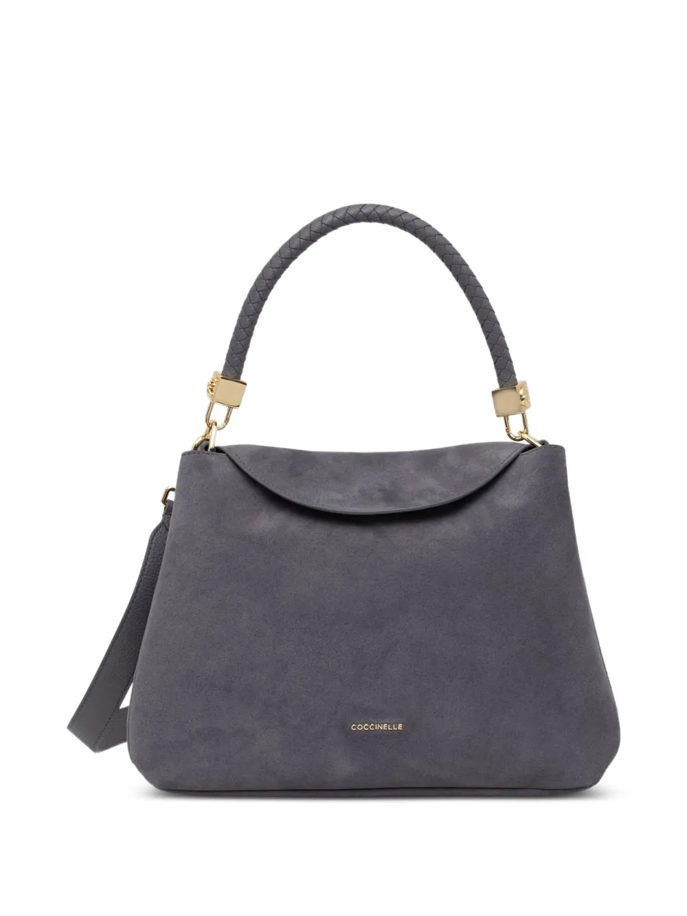 Coccinelle medium Coccinelle Tiggy braided-handle suede shoulder bag - Grau