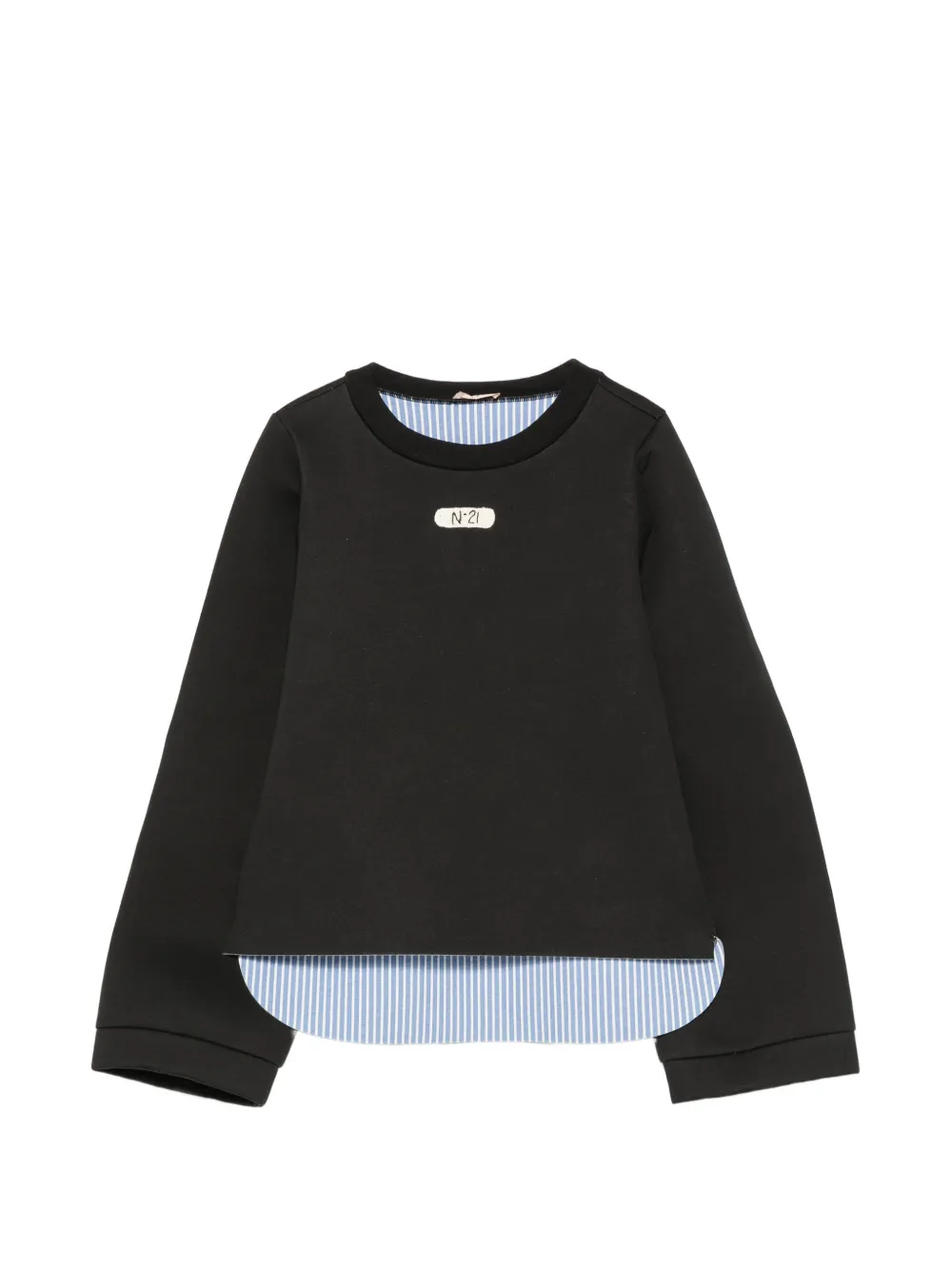 Nº21 Kids Maglione con applicazione logo - Nero