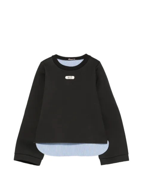 Nº21 Kids logo-patch layered-effect sweater