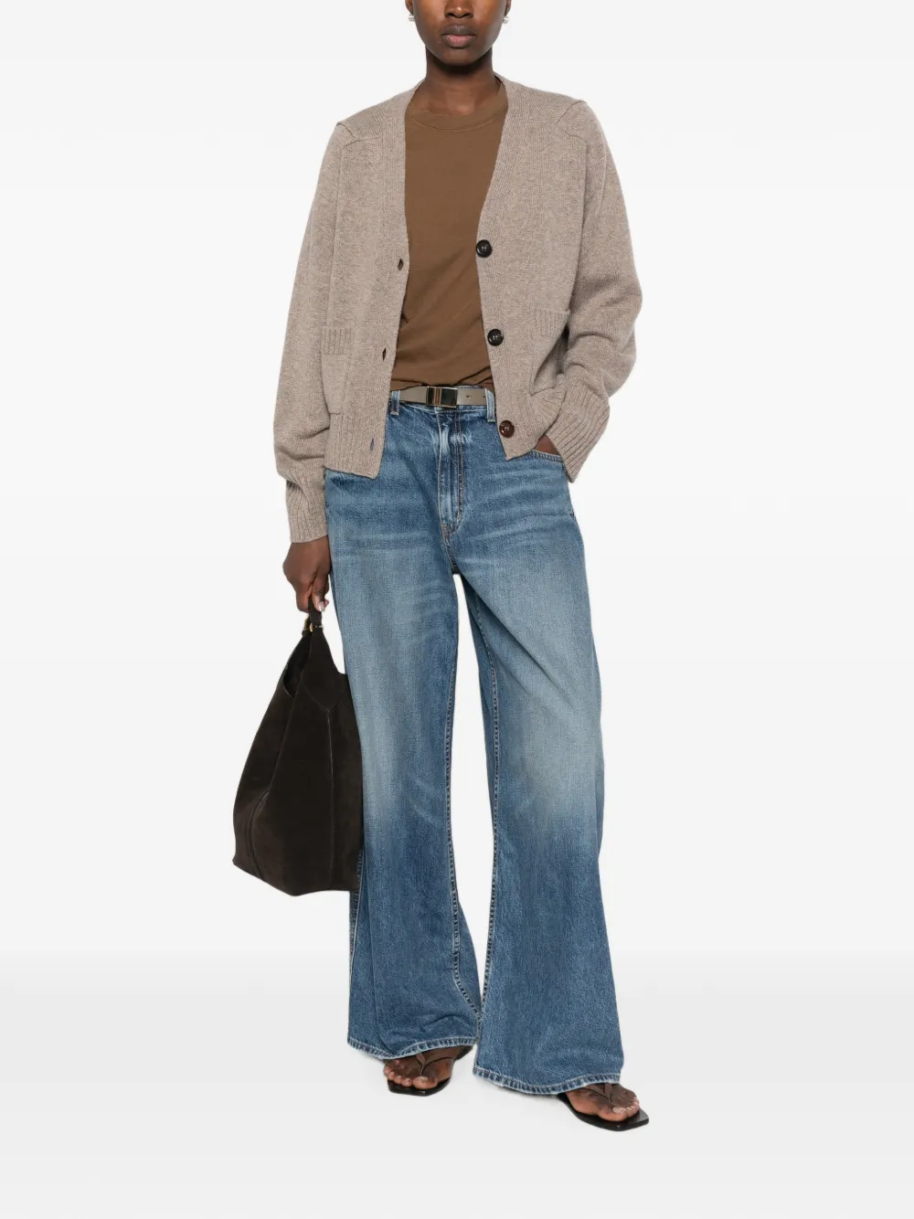 James Perse T-shirt met ronde hals Bruin