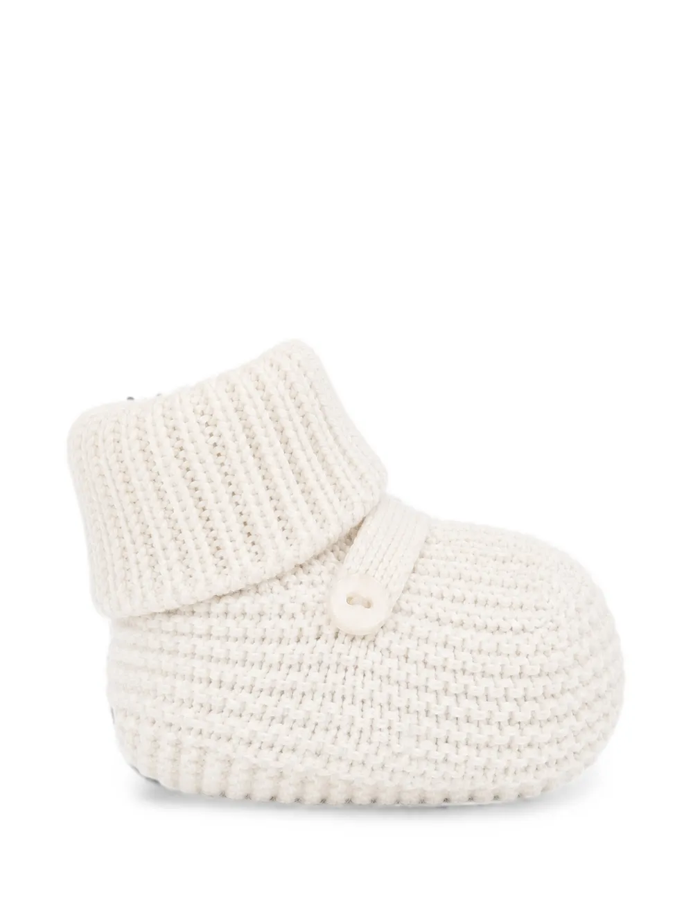 Little Bear button-detail knitted pre-walkers Beige