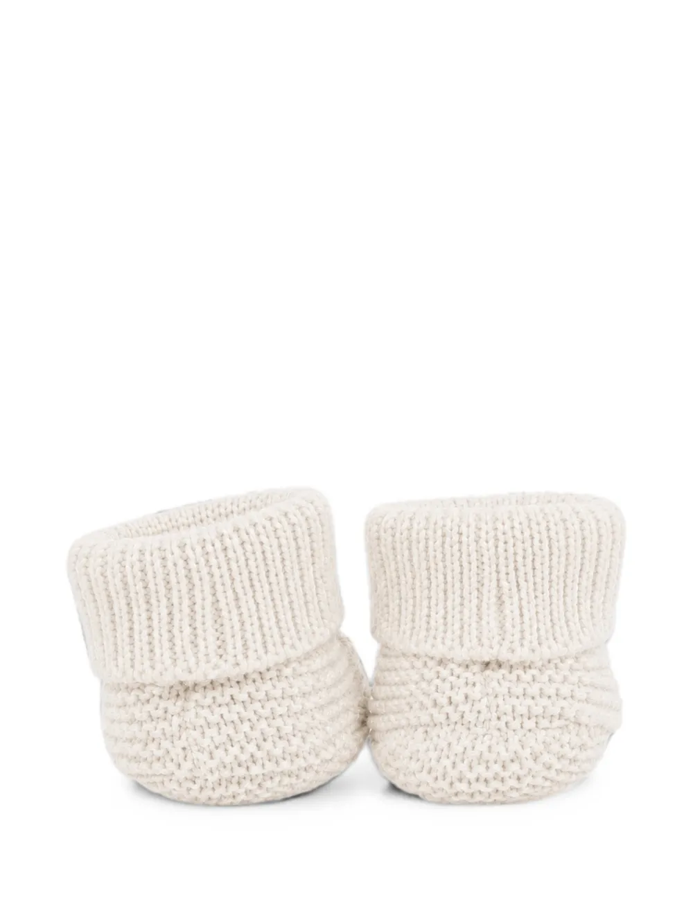 Little Bear button-detail knitted pre-walkers Beige