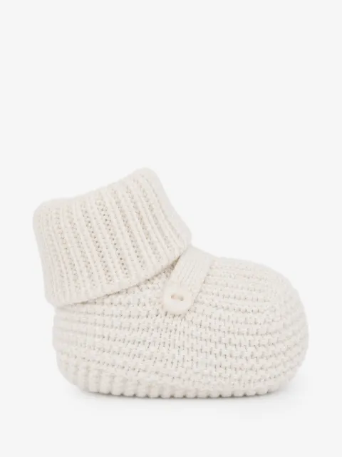 Little Bear button-detail knitted pre-walkers