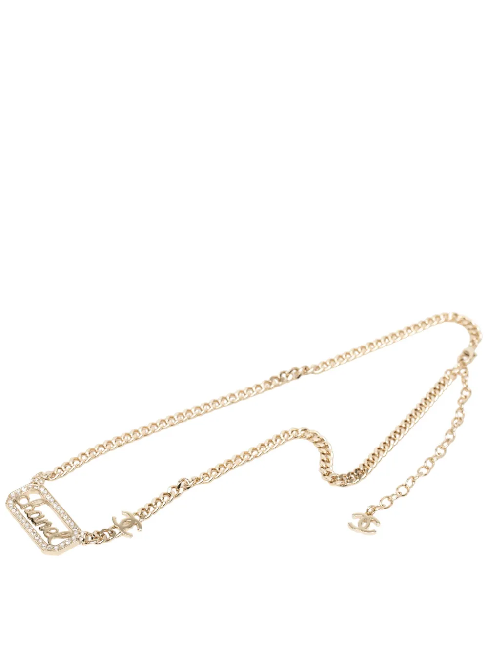 CHANEL Pre-Owned 2023 CC Gold Plated Strass Logo Choker Necklace costume necklace - Oro