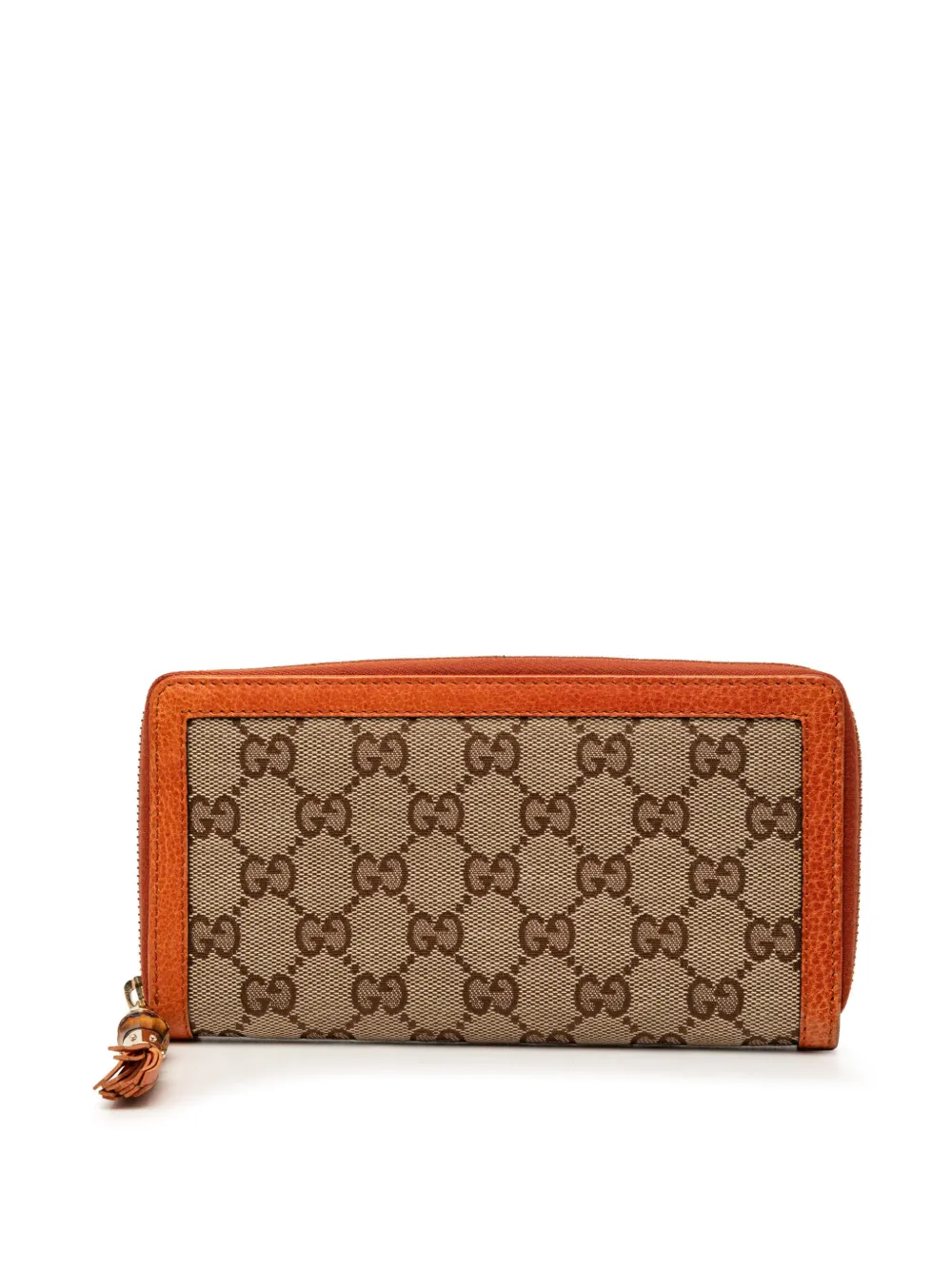 Gucci Pre-Owned 2000-2015 GG Canvas Bamboo Tassel Zip Around Wallet long wallets - Arancione