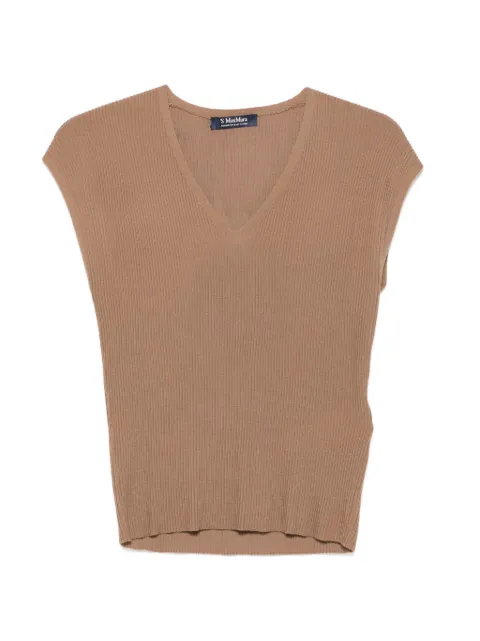 'S Max Mara top de canalé con cuello en V