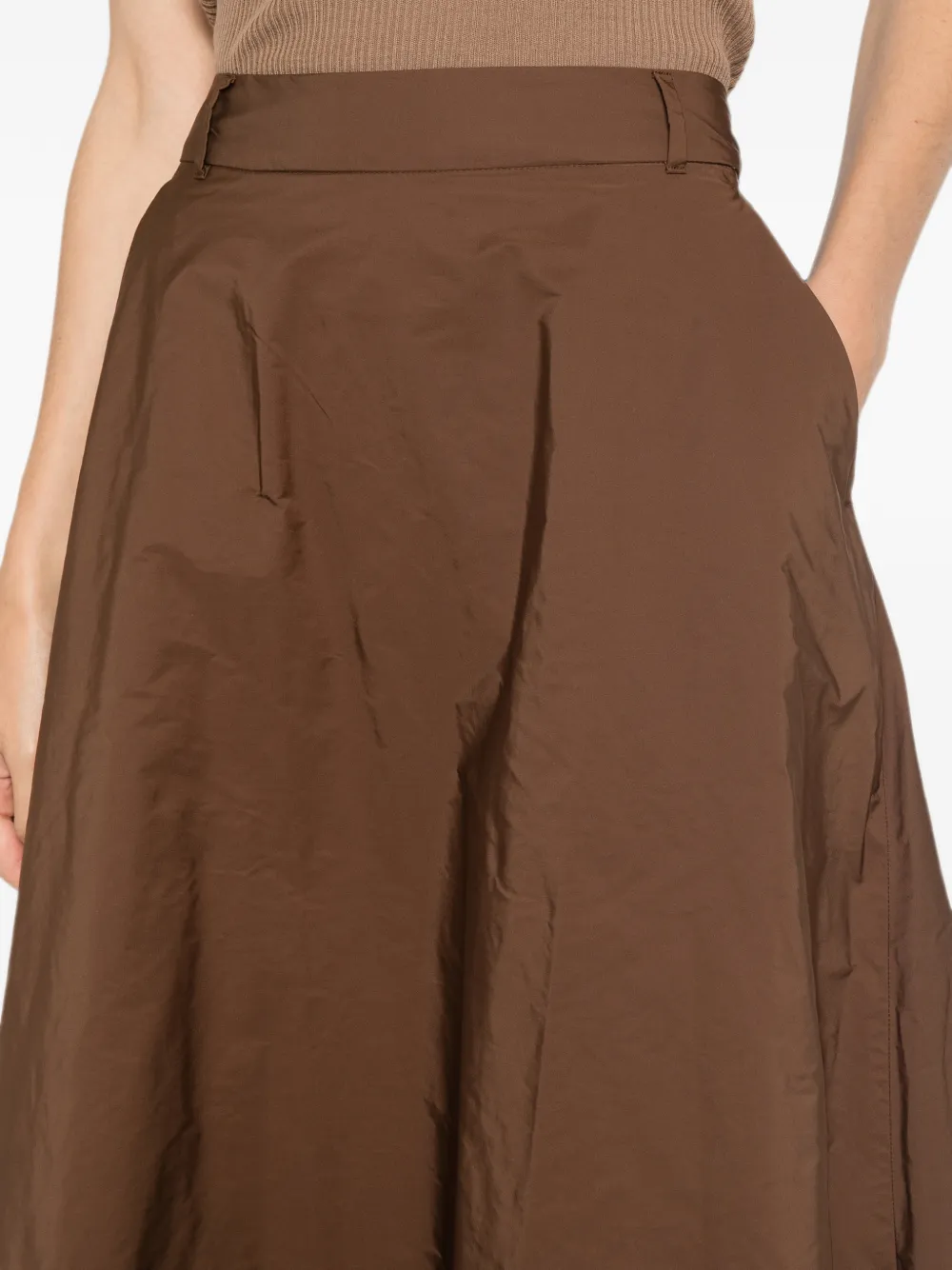 'S Max Mara Flared maxi-rok met riemlussen Bruin