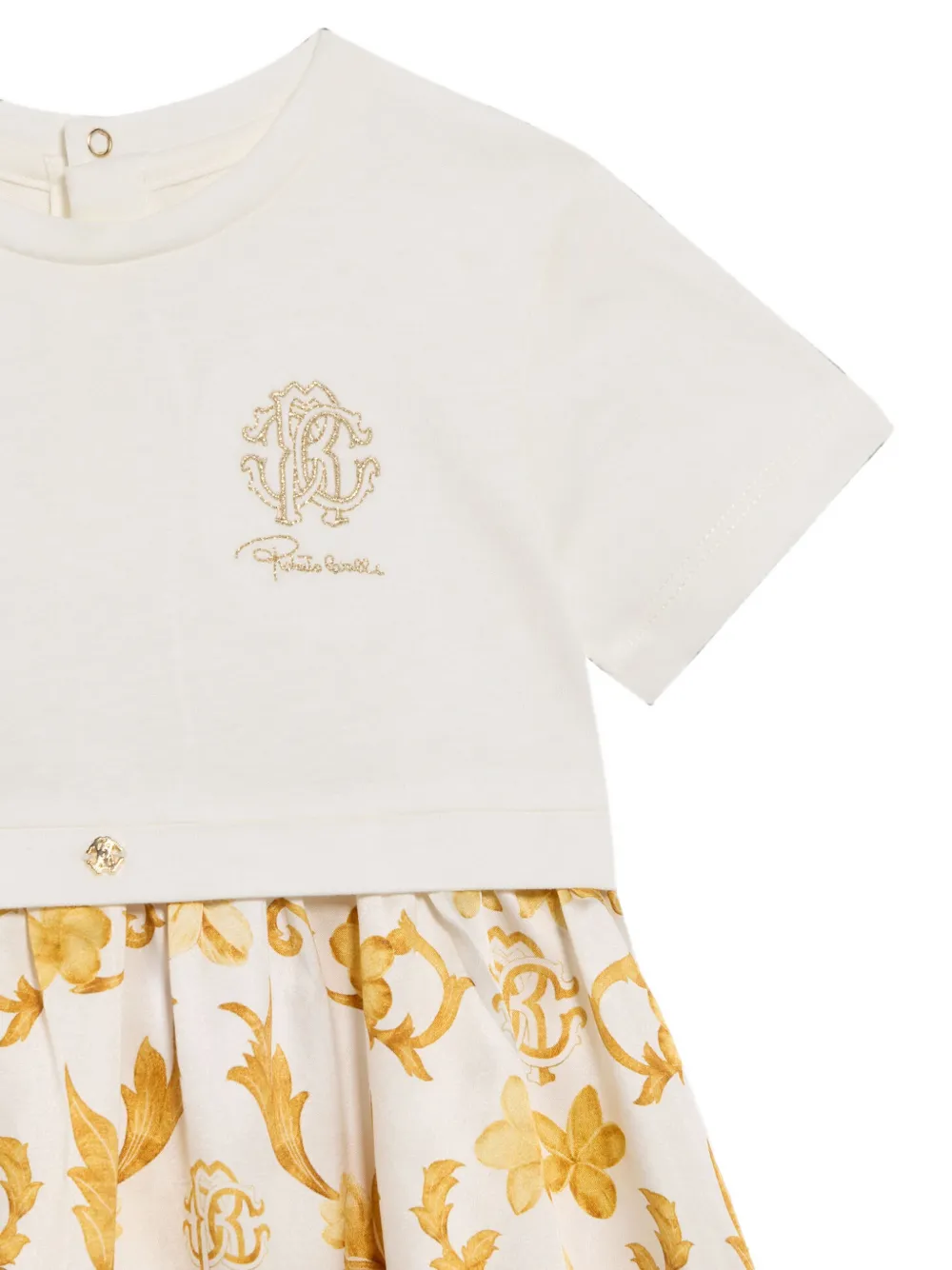 Roberto Cavalli Jurk met monogramprint Beige
