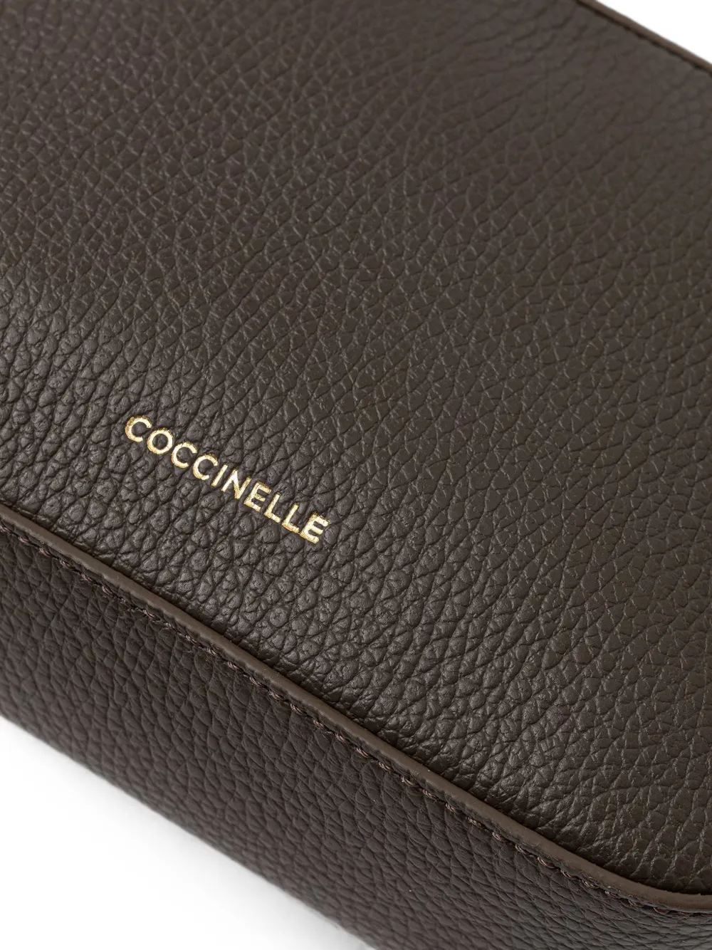 Coccinelle Kleine Tebe leren schoudertas Bruin