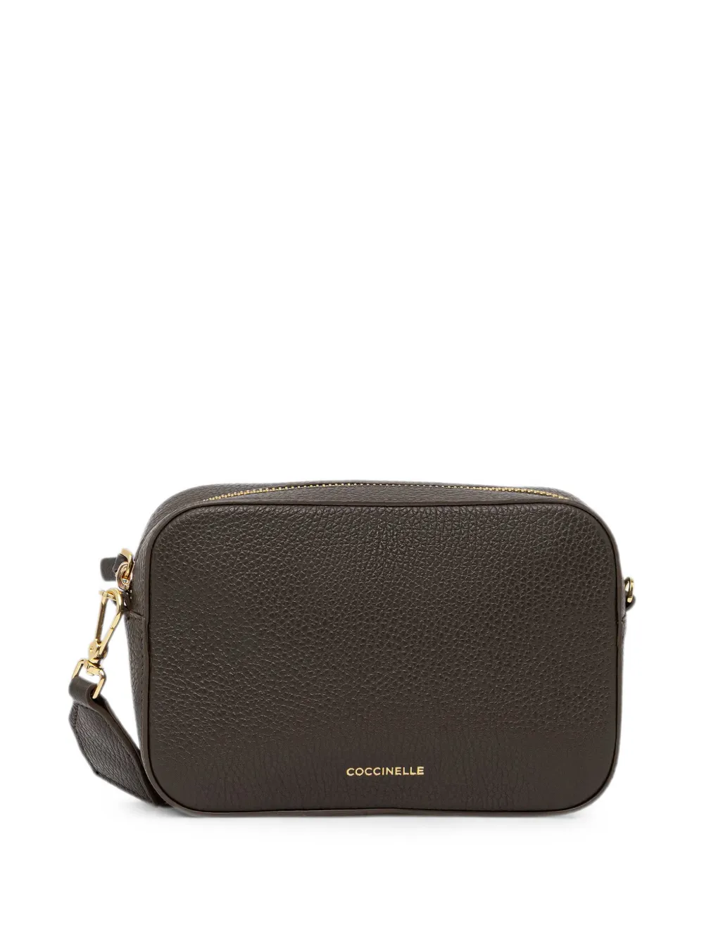 Coccinelle small Tebe grained leather shoulder bag - Braun