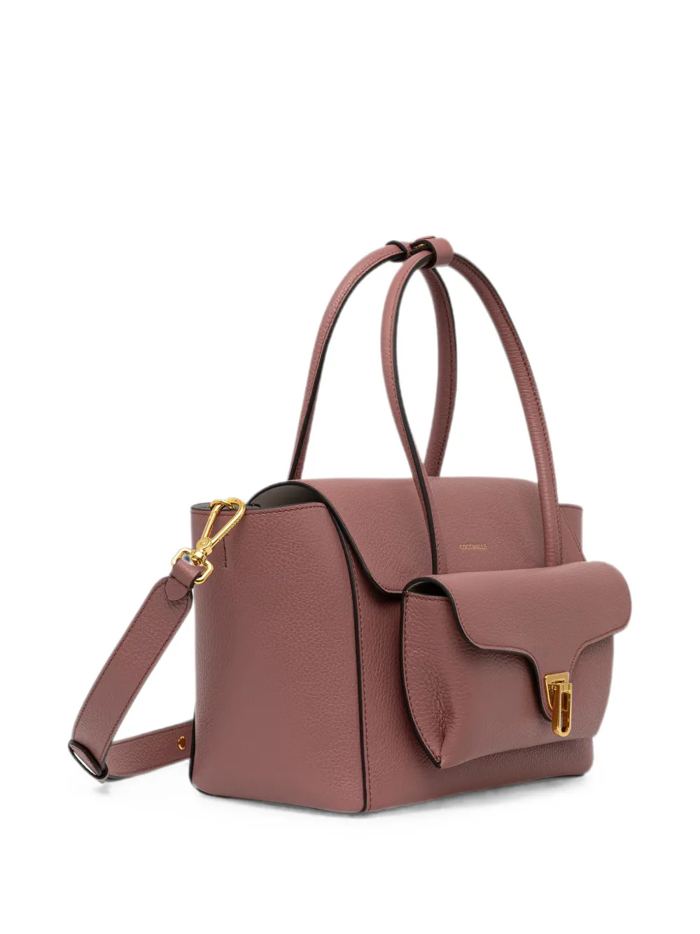 Coccinelle Medium Double Beat shopper van bewerkt leer Roze
