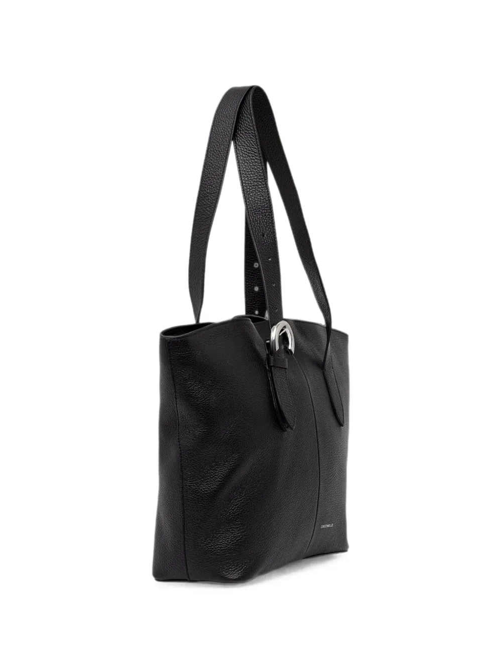Coccinelle Shopper van bewerkt leer met gespdetail Zwart