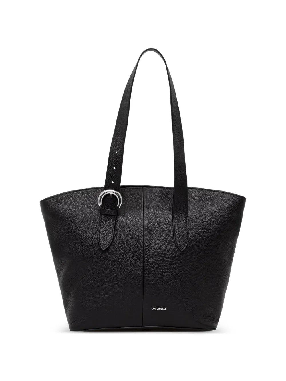 Coccinelle buckle-detail pebbled-leather tote bag - Nero