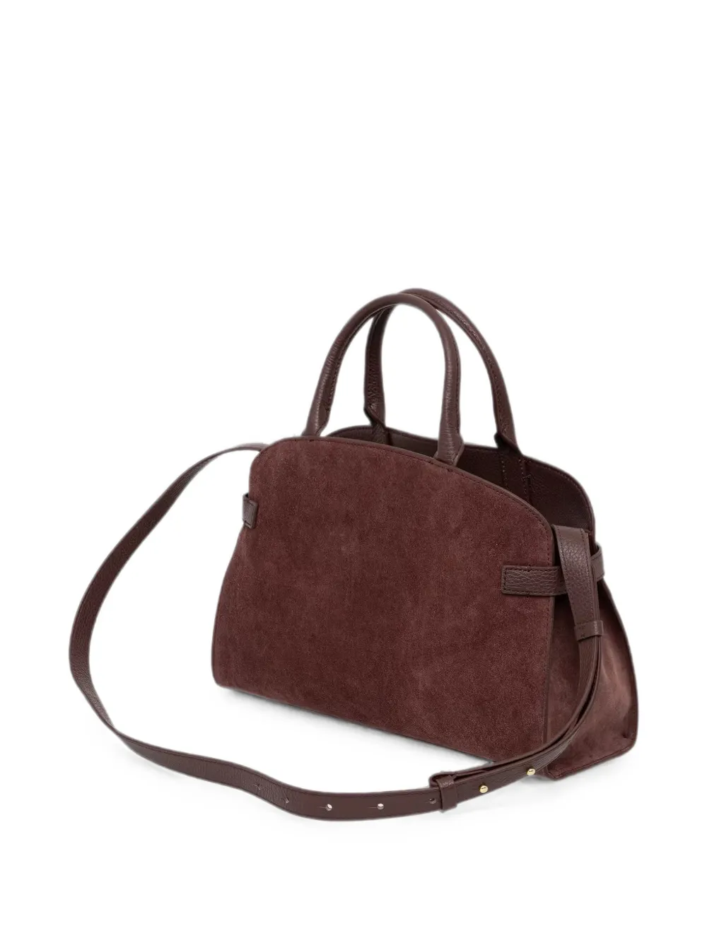 Coccinelle Medium Sabine suède shopper met gespdetail Bruin
