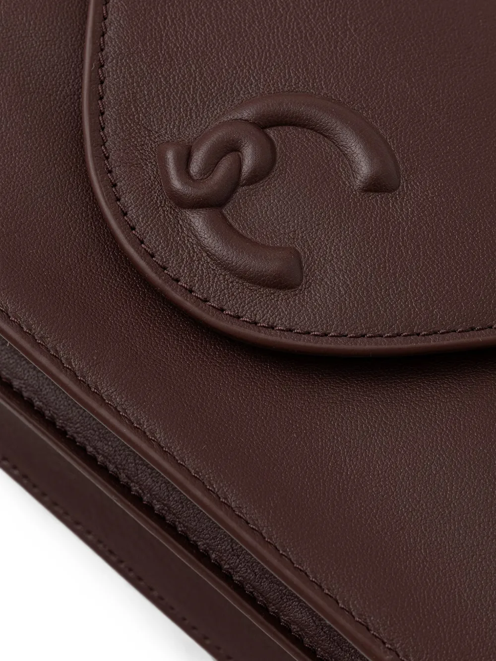 Coccinelle Leren shopper met logo-reliëf Bruin