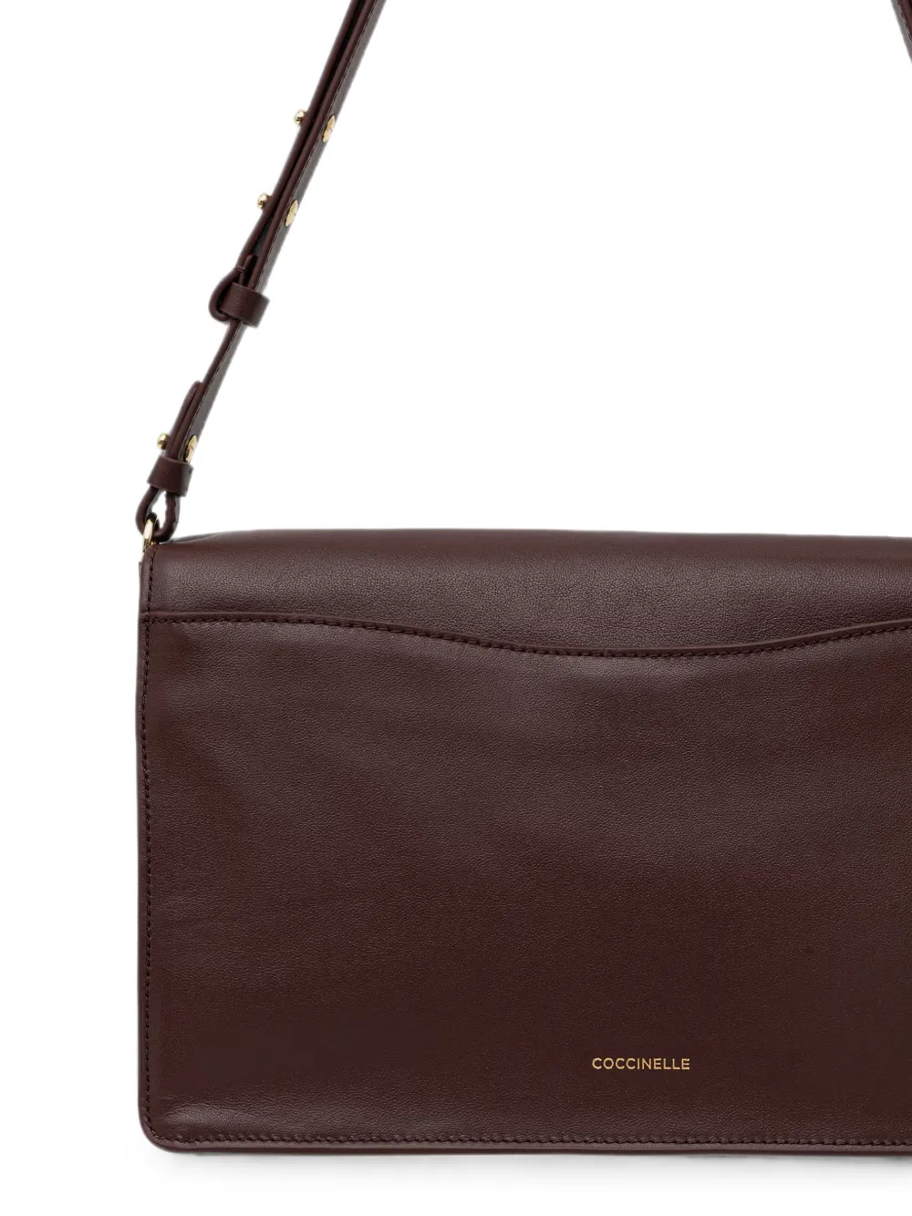 Coccinelle Leren shopper met logo-reliëf Bruin
