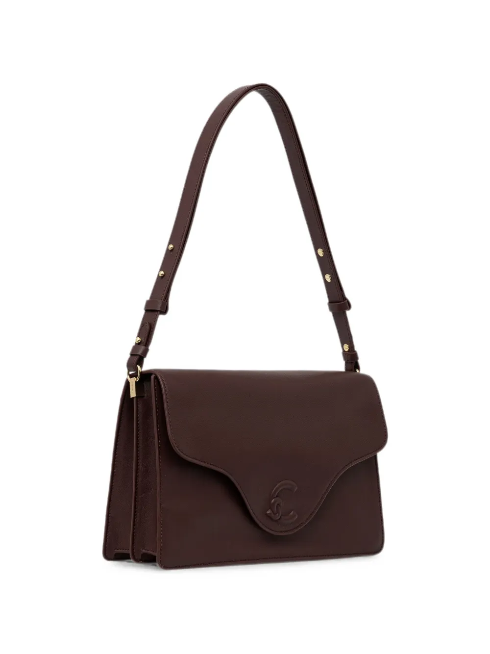 Coccinelle Leren shopper met logo-reliëf Bruin