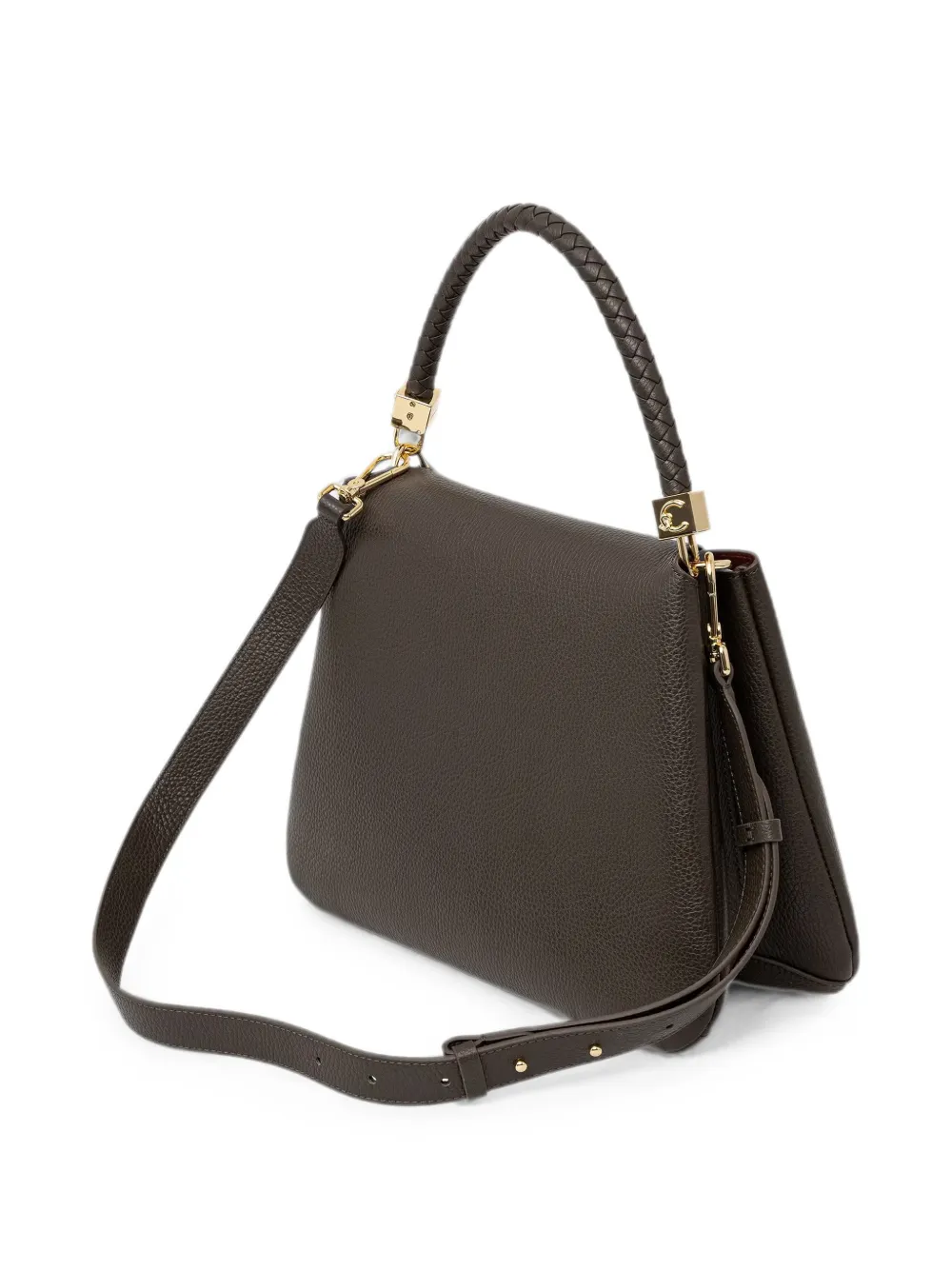 Coccinelle Medium Tiggy leren shopper met gevlochten handvat Bruin