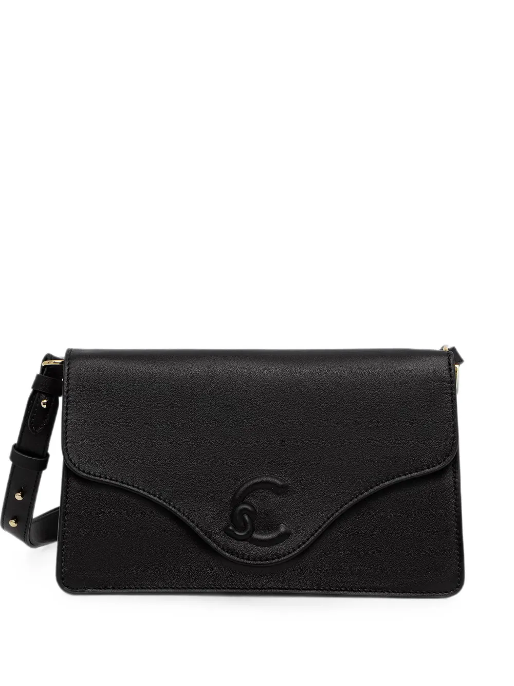 Coccinelle logo-plaque shoulder bag - Black