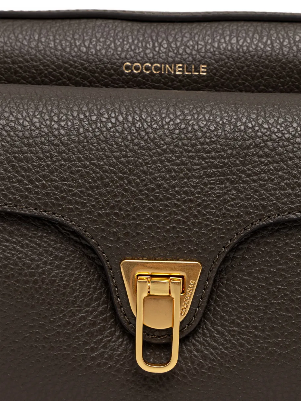 Coccinelle Grote Beat leren schoudertas Bruin