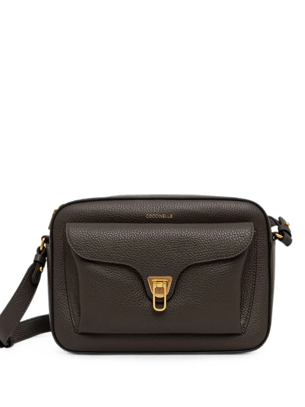 Coccinelle Large Beat leather shoulder bag - Braun