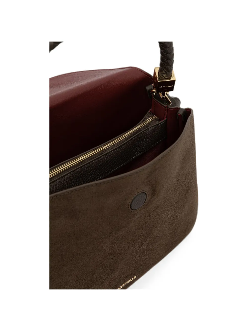 Coccinelle Suède shopper met gevlochten handvat Bruin