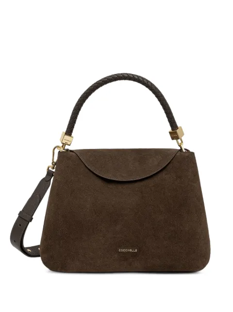 Coccinelle suede braided-handle tote bag