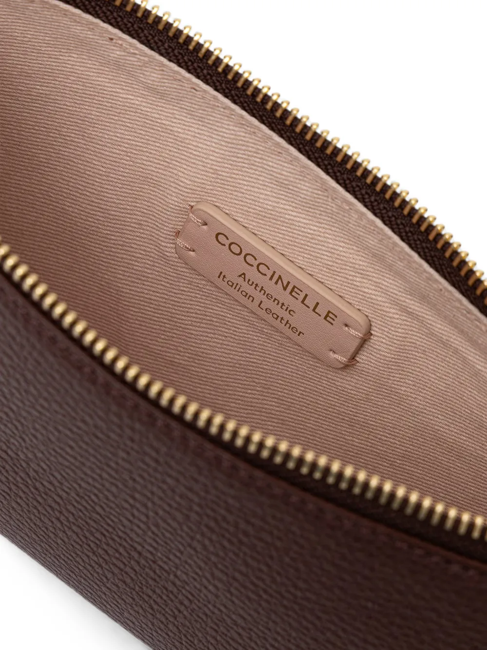 Coccinelle C-Me Chain mini-schoudertas van bewerkt leer met schakelketting Bruin