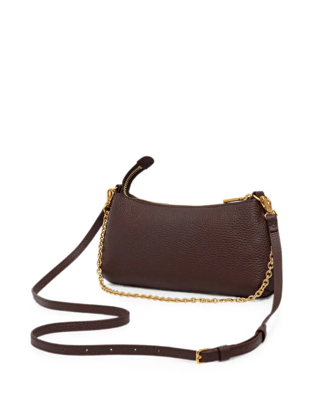 Coccinelle C-Me Chain mini-schoudertas van bewerkt leer met schakelketting Bruin