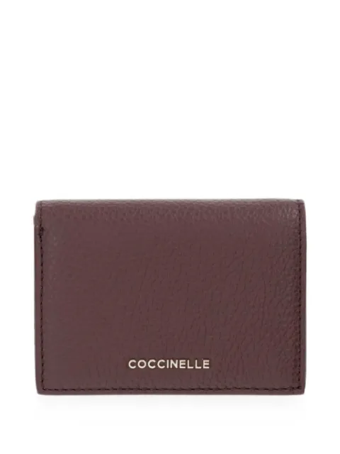 Coccinelle portefeuille en cuir à logo imprimé