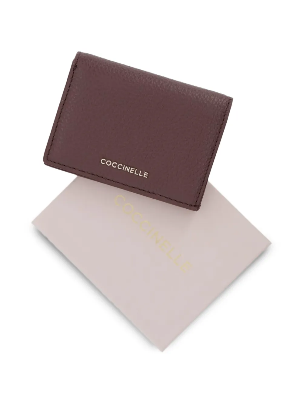 Coccinelle logo-print leather wallet Rood
