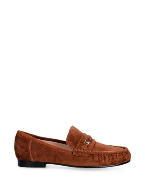 Coccinelle mocasines de ante con placa del logo