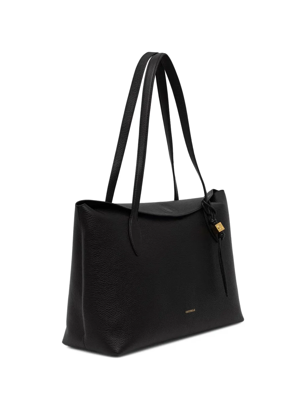 Coccinelle Leren shopper met handvatten Zwart