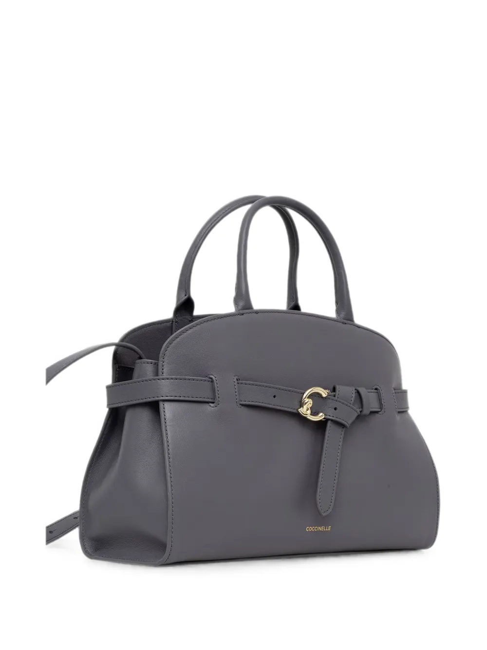 Coccinelle Sabine kleine leren shopper met gespdetail Grijs