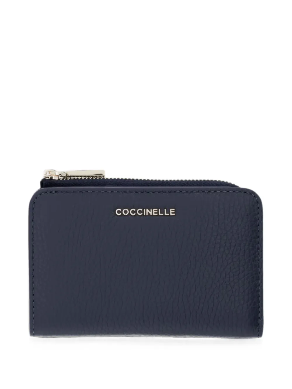 Coccinelle Small Metallic logo-print leather wallet - Blau
