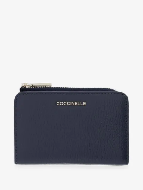 Coccinelle cartera pequeña metalizada con logo estampado