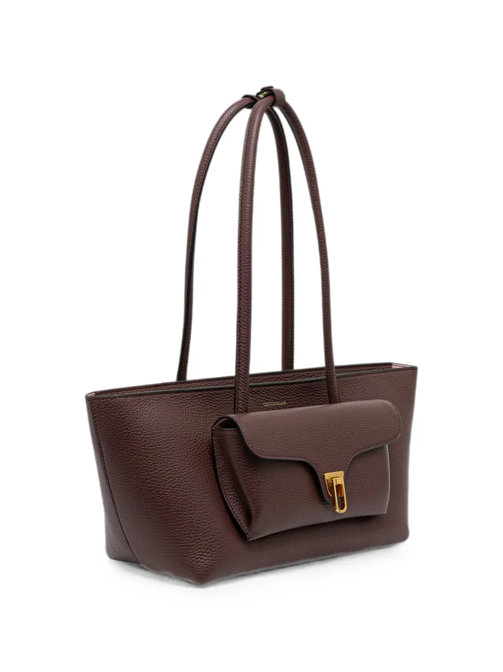 Coccinelle Double Beat leren shopper met voorzak Rood