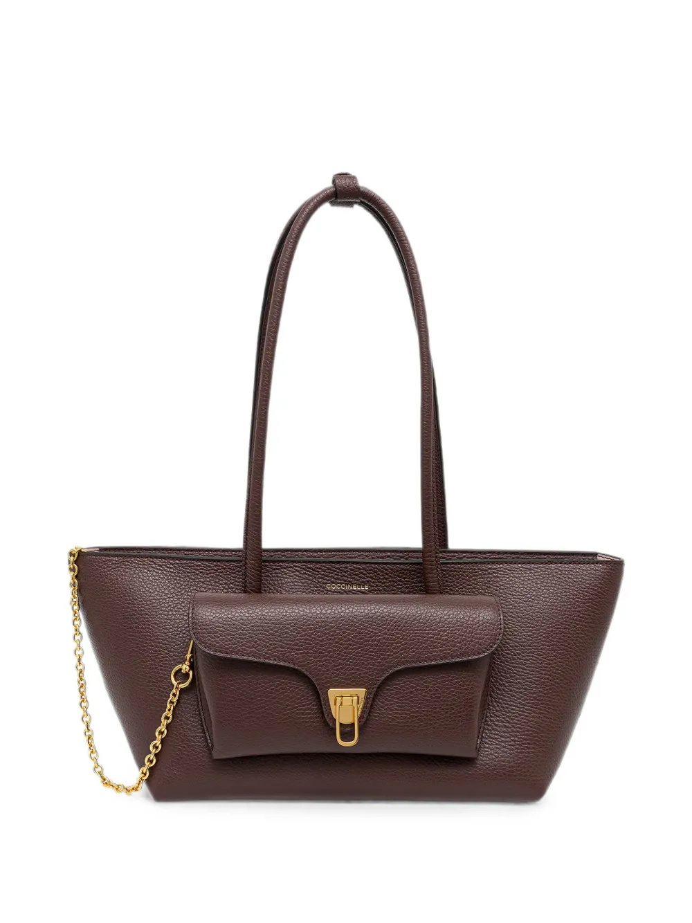 Coccinelle Double Beat leren shopper met voorzak Rood