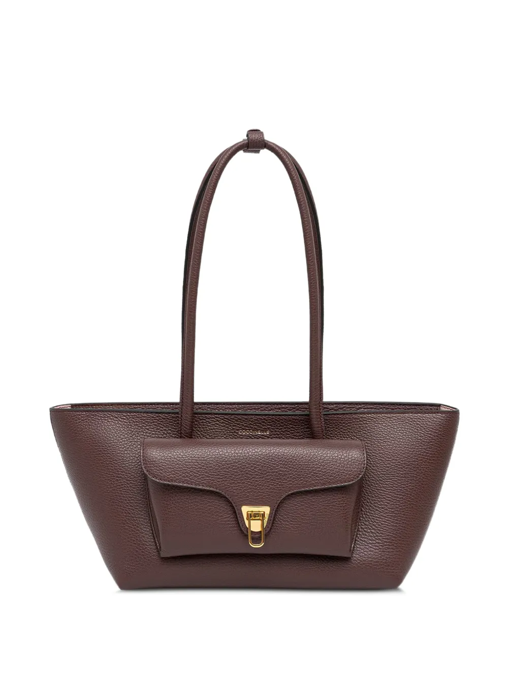 Coccinelle Double Beat leather front-pocket tote bag - Red