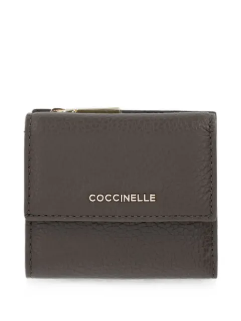 Coccinelle logo-plaque pebbled-leather wallet