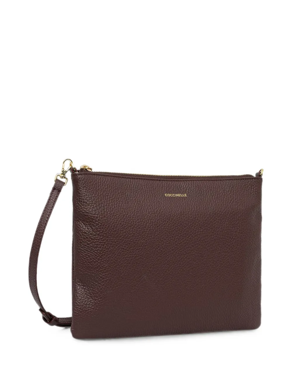 Coccinelle Leren shopper met ritssluiting Bruin
